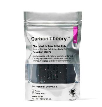 Carbon Theory Exfoliačné telové mydlo Charcoal & Tea Tree Oil Breakout Control (Exfoliating Body Bar) 100 g