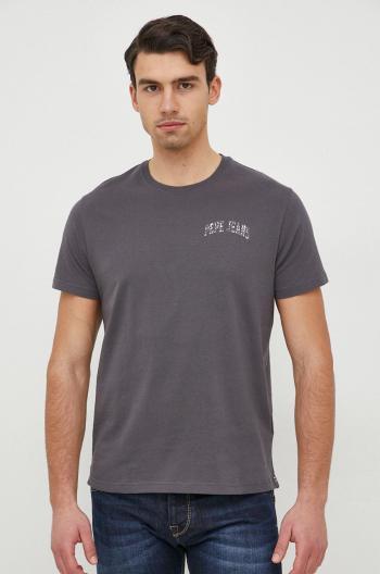 Bavlnené tričko Pepe Jeans Adneyo šedá farba, s potlačou