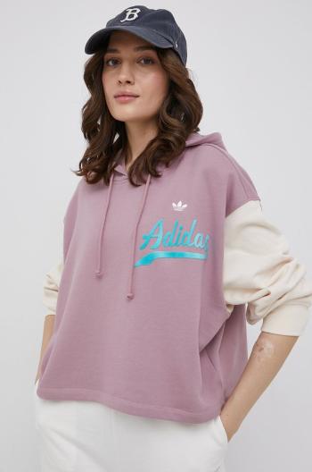 Bavlnená mikina adidas Originals HD9784 dámska, ružová farba, s nášivkou