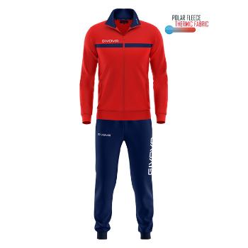 TUTA GIVOVA ONE FULL ZIP POLARFLEECE ROSSO/BLU Tg. M