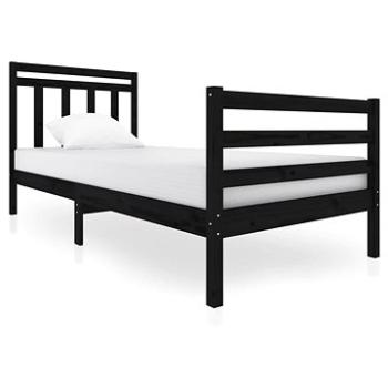 Rám postele čierny masívne drevo 90 × 200 cm, 3100643