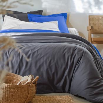 Blancheporte Jednofarebná posteľná súprava zn. Colombine z bavlny uhľová obliečka na vank. 63x63cm+lem