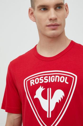 Bavlnené tričko Rossignol červená farba, s potlačou