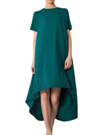 Smaragdové asymetrické basic šaty vel. S/M
