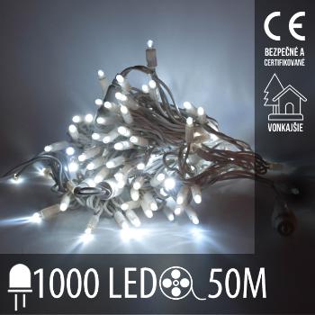 Vianočná LED svetelná reťaz vonkajšia - 1000LED - 50M Studená Biela
