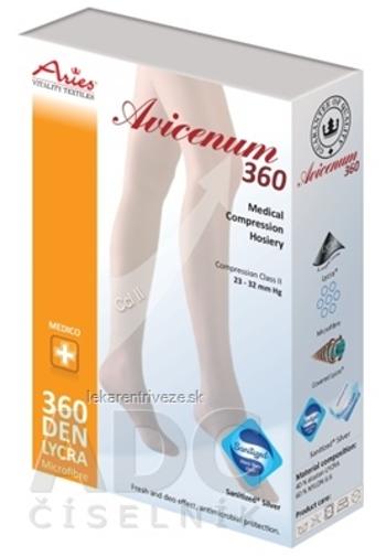 AVICENUM 360 Stehenné pančuchy, Micro veľkosť ML (pôvodne 2D), II.KT, Sanitized, otvorená špica, lem, telové, 1x1 pár