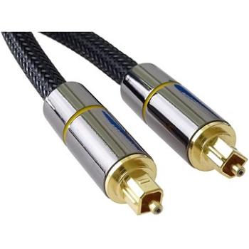 PremiumCord Optický audio kábel Toslink, OD:7 mm, Gold-metal design + Nylon 0,5 m (kjtos7-05)