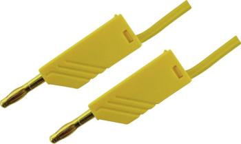 4mm PVC-test lead, on both sides stackable plugs - Au, 2,5mm², 50 cm