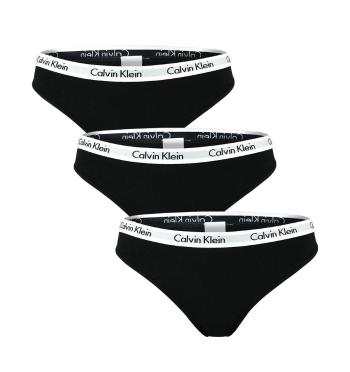 Calvin Klein - 3PACK Cotton stretch dámske nohavičky čierne-L