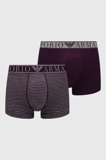 Boxerky Emporio Armani Underwear 2-pak pánske, fialová farba