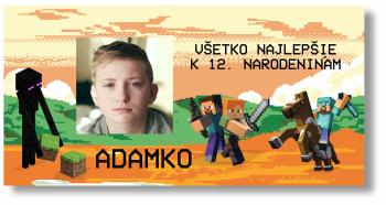 Narodeninový banner s fotkou - Minecraft Rozmer banner: 130 x 65 cm