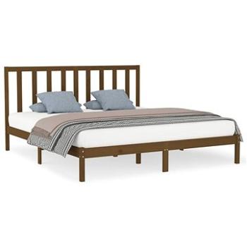 Rám postele medovo hnedý masívne drevo 200 × 200 cm, 3106791
