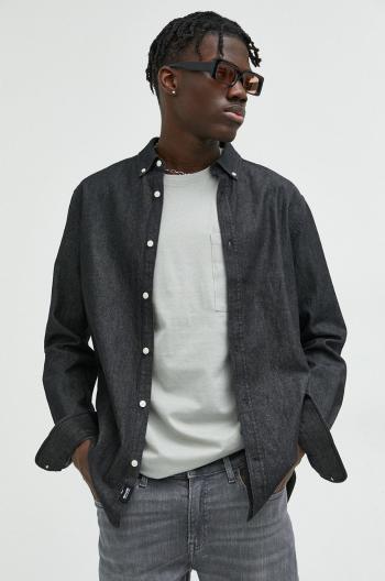 Rifľová košeľa Only & Sons pánska, šedá farba, regular, s golierom button-down
