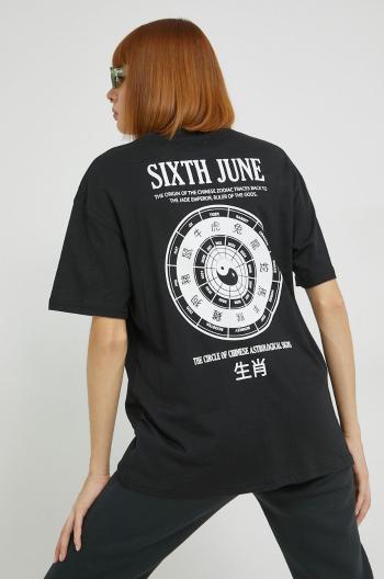 Bavlnené tričko Sixth June čierna farba,