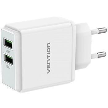 Vention Dual Quick 3.0 USB-A Wall Charger (18 W + 18 W) White (QC79-EU-W)