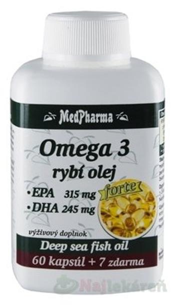 MedPharma Omega 3 Rybí olej Forte EPA + DHA 60+7 tabliet