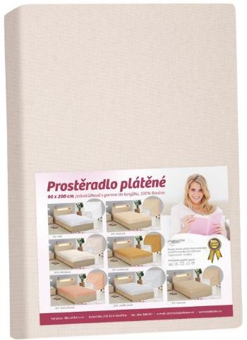 Plátené prestieradlo s gumou 90x200 172/208 biela káva