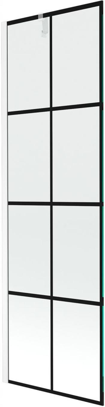 MEXEN/S - Next vaňová zástena FIX 60 x 150 cm, čierna dekor, biela 895-060-000-00-77-20