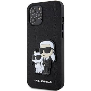 Karl Lagerfeld PU Saffiano Karl and Choupette NFT Zadný Kryt na iPhone 12 Pro Max Black (KLHCP12LSANKCPK)