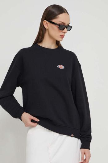 Bavlnená mikina Dickies MILLERSBURG SWEATSHIRT W dámska, čierna farba, s nášivkou, DK0A4YQD