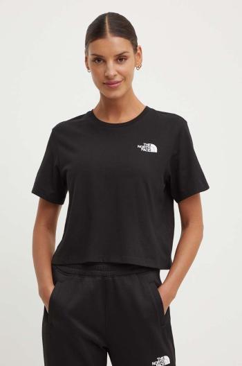 Tričko The North Face W Simple Dome Cropped Slim Tee dámske, čierna farba, NF0A87U4JK31