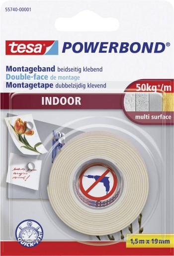 tesa INDOOR 55740-00001-02 montážna páska tesa® POWERBOND biela (d x š) 1.5 m x 19 mm 1 ks