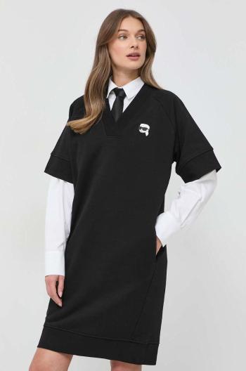 Šaty Karl Lagerfeld čierna farba, mini, oversize