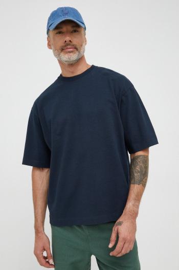 Bavlnené tričko Marc O'Polo tmavomodrá farba, jednofarebné