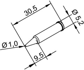 Ersa 102 PD LF 10 spájkovací hrot ceruzková forma, ERSADUR Veľkosť hrotov 1 mm  obsah, množstvo obsiahnutého obsahu na o