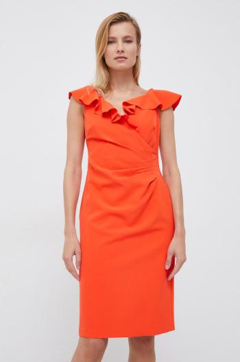 Šaty Lauren Ralph Lauren oranžová farba, mini, priliehavá
