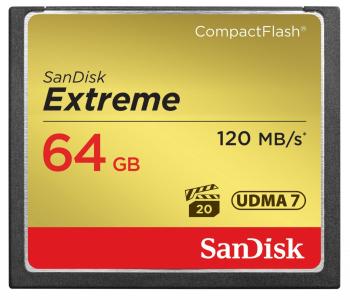 SANDISK EXTREME CF 64 GB 120 MB/S ZAPIS 85 MB/S SDCFXSB-064G-G46