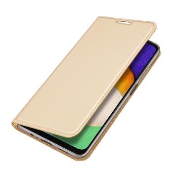 DUX DUCIS Skin Pro knižkové kožené puzdro na Samsung Galaxy A13 5G, zlaté