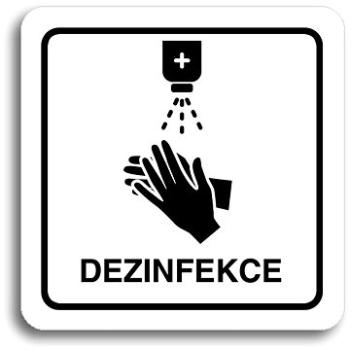 Accept Piktogram “dezinfekce“ (80 × 80 mm) (biela tabuľka – čierna tlač) (PIKTO.408.BC)