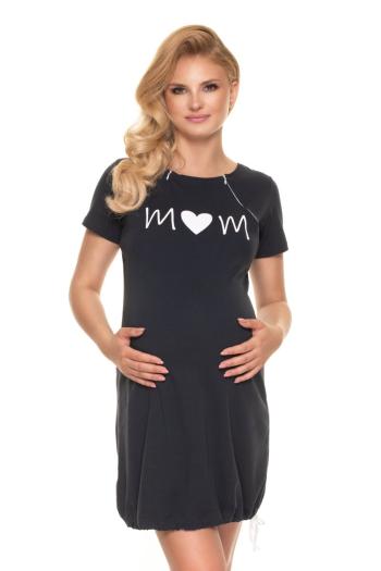 Čierna tehotenská nočná košeľa 0190