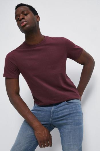 Bavlnené tričko Medicine bordová farba, jednofarebné