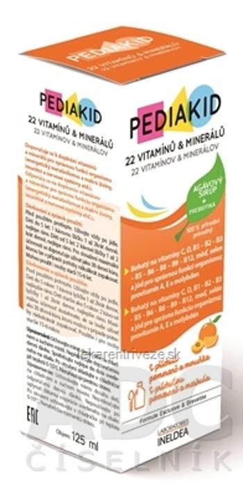 PEDIAKID 22 Vitaminov & Minerálov sirup 1x125 ml