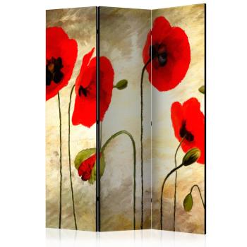 Paraván Golden Field of Poppies Dekorhome 135x172 cm (3-dielny)