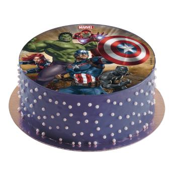 Jedlý obrázok na tortu Avengers 16 cm - Dekora