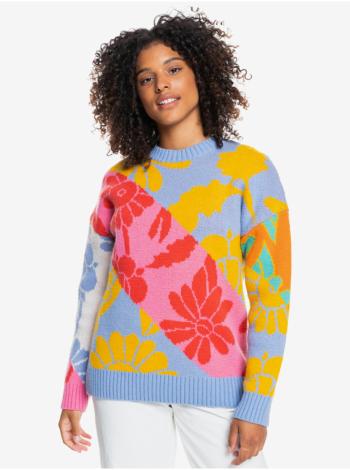 Svetlomodrý dámsky vzorovaný sveter s prímesou vlny Roxy