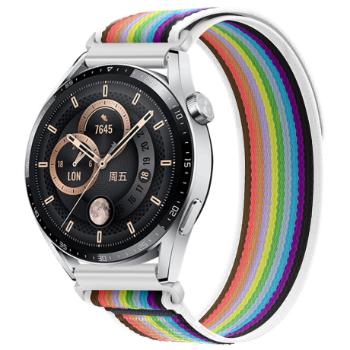 BStrap Velcro Nylon remienok na Samsung Galaxy Watch 42mm, white rainbow (SSG028C0409)