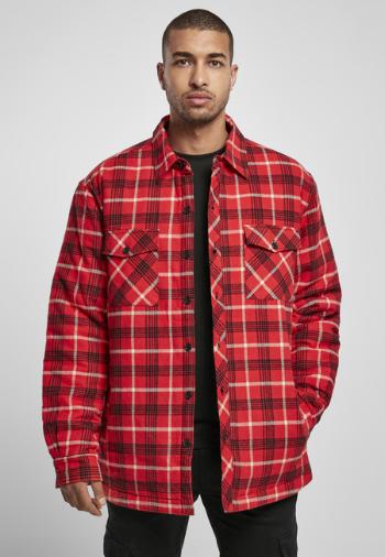 Urban Classics Plaid Quilted Shirt Jacket red/black - XXL