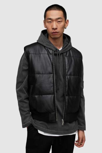 Vesta AllSaints ML007Y NARO PUFFER JACKET pánska, čierna farba, prechodná