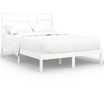 Rám postele biely masívne drevo 140 × 200 cm, 3105796