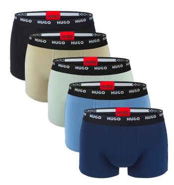 HUGO - boxerky 5PACK cotton stretch modern blue & dark color combo - limitovaná fashion edícia (HUGO BOSS)-L (90-98 cm)