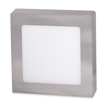Ecolite Strieborný prisadený LED panel hranatý 170 x 170mm 12W Farba svetla: Denná biela LED-CSQ-12W/41/CHR