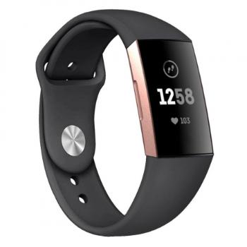 Fitbit Charge 3 / 4 Silicone (Large) remienok, Black (SFI007C07)