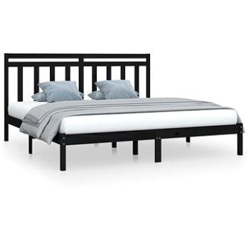 Rám postele čierny masívne drevo 180 × 200 cm Super King, 3105269