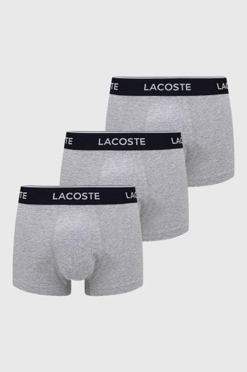 Boxerky Lacoste (3-pak) 5H3389-NUA, pánske, šedá farba