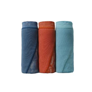 Blancheporte Súprava 3 midi nohavičiek z pružnej bavlny s čipkou oranžová+modrá+tyrkysová 34/36