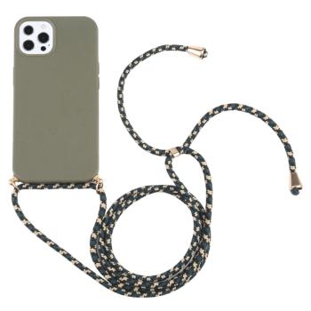 ROPE Kryt so šnúrkou Apple iPhone 13 Pro Max tmavozelený